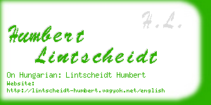 humbert lintscheidt business card